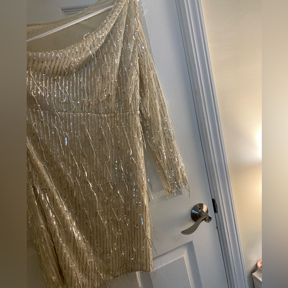 one shoulder sequin bodycon dress used it once like new